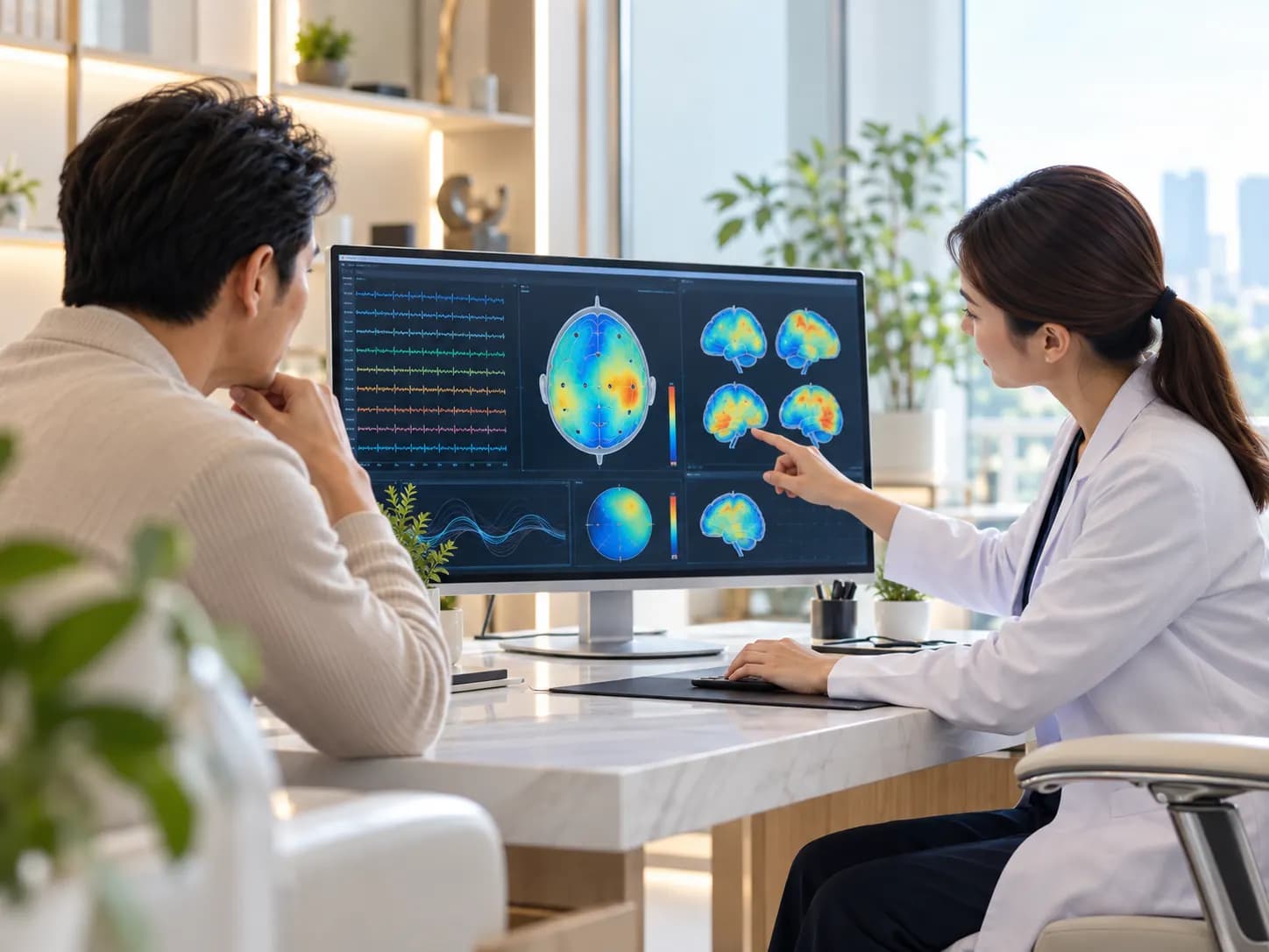 หน้า​จอแสดงผลข้อมูล​คลื่น​สมอง​จาก​ระบบ NDS ในรูป​แบบ Data Visualization